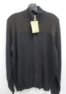 NWT Method Gray & Brown Knit Full Zip Mock Turtleneck Sweater Size L/ XL - Picture 1 of 4