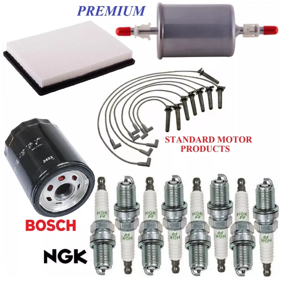 Tune Up Kit Air Oil Fuel Filters Wire Plugs For CADILLAC SEVILLE V8 4.6L 95-96 - Image 1 of 1