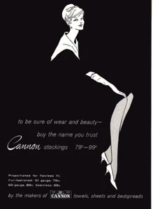 1960 Cannon Stockings: Wear and Beauty Vintage Print Ad - Picture 1 of 1
