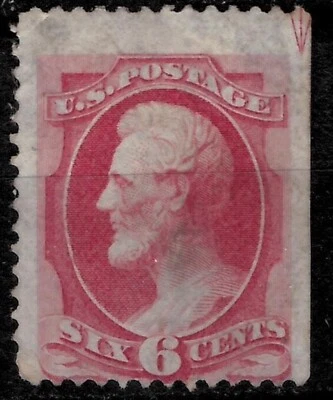 USA Stamp 1873 6 c carmine ☀ Scott 148 used with spec mark in r. corner - Image 1 of 2