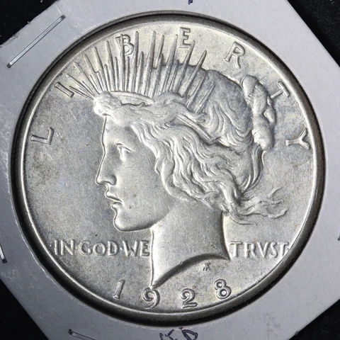1928 Peace Silver Dollar AU DETAILS ENGRAVED "BILLY" E359 JCTA Cover