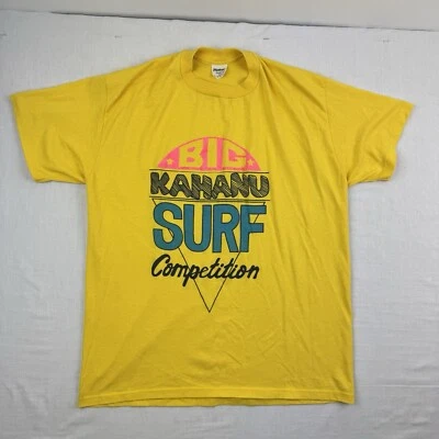 Camiseta De Colección Big Kahanu Surf Competición Adulto XL Amarilla Surf Ocean Island Foto 1 de 4