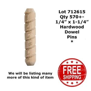 1/4" x 1-1/4" SPIRAL HARDWOOD DOWEL PINS (570+-) 712615 - Picture 1 of 2