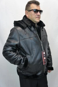 New B3 Men Real Shearling Leather Sheepskin Bomber Aviator Flying Jacket S-8XL - Picture 1 of 12