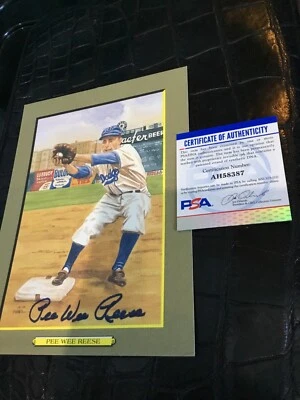 PEREZ STEELE GREAT MOMENTS  2375/5000  #26 PEE WEE REESE AUTO PSA  CERTIFIED - Image 1 of 2