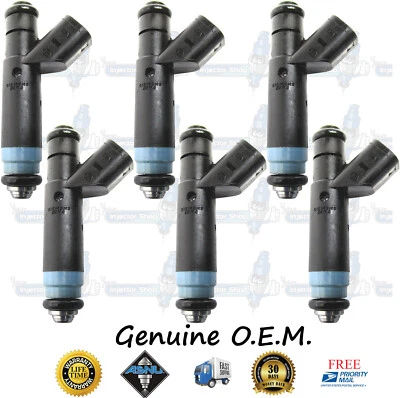 Genuine Siemens Improved Atomization 6x Fuel Injectors 04861238AC 3.8L Caravan - Imagem 1 de 4