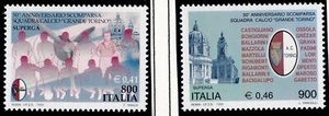 Italy 1999 MNH Sc 2303-2204. 50th Anniv.  of the Death of  Turin Football team - Picture 1 of 1