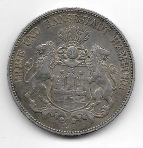 5 Mark 1903 Hamburg , Silber Münze Kaiserreich , H1 - Bild 1 von 2
