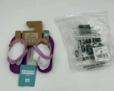 NUEVO REEF Niño Pequeño/Niño Pequeño Encantador Chanclas Zapatos Púrpura Talla Niño Pequeño 6 Nuevo con Etiquetas Foto 1 de 4