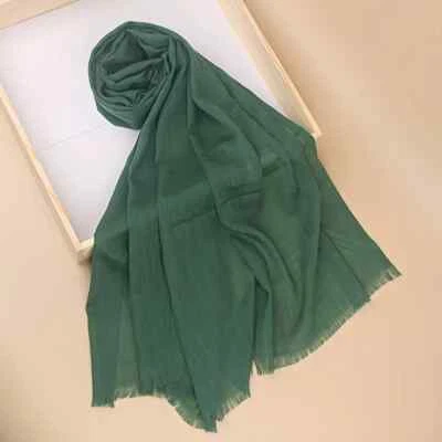 Plain Shawl Large Mixed Cotton Head Scarf Cotton Hijab Islamic Soft Cotton Scarf - Image 1 of 4