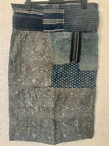Great condition! Beautiful antique Japanese Boro indigo Sashiko 81.5 x 50cm - Picture 1 of 8