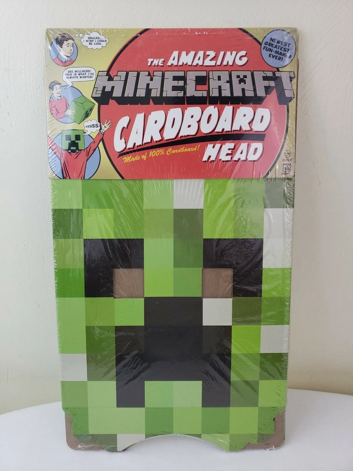 The Amazing Minecraft Cardboard Head Jinx Costume Mask Accessory Costume NEW NIP - Image 1 of 4