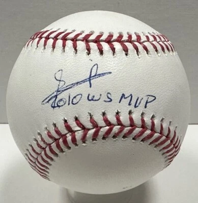 Gigantes EDGAR RENTERIA Firmado Oficial MLB Béisbol AUTO con "2010 WS MVP" - JSA Foto 1 de 2