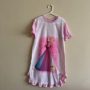 Vintage 1991 Barbie for Girls Pink Nightgown Flannel 8 Pajamas PJs - Picture 1 of 5