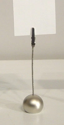 Memohalter,Memoclip,Kartenhalter,Notizhalter, Metall silber, "Kugel" - 3 Stück - Bild 1 von 2