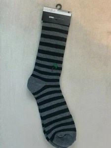 NEW! Men's PSD Socks Palm Tree Grey Black Striped Crew One Size (6-13) - Picture 1 of 4