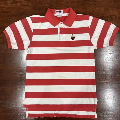 Polo de Rugby Boast Hong Kong De Colección Rojo Blanco Rayas Cresta Logo Para Hombre’s L Foto 1 de 3