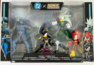 DC x Sonic the Hedgehog 4 Pack Power vs Speed Batman Shadow Darkseid The Flash - Image 1 of 2