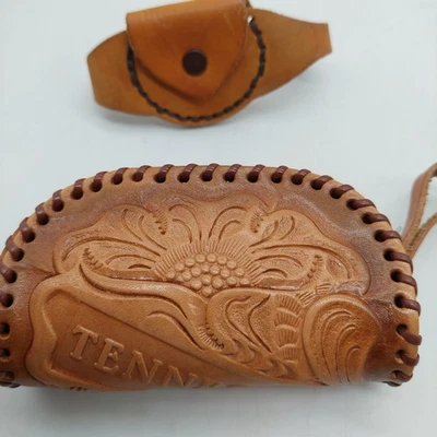 Monedero cambio floral de cuero mecanizado a mano Tennessee y una pequeña moneda LEER Foto 1 de 4
