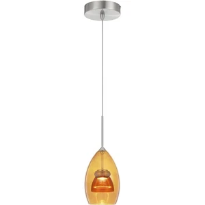 CAL Lighting & Accessories UP-128-AM-AMBCL Double Glass Mini Pendant - Picture 1 of 2