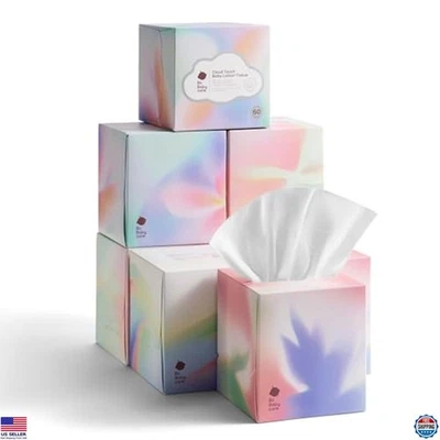 Bc Babycare Hypoallergenic Facial Tissues - 8 Cube Boxes, 60 Soft 5-Ply Each - Image 1 of 4