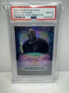 2016 Topps Star Wars Masterwork Auto Matthew Wood As General Grievous /50 PSA 8 - Picture 1 of 2