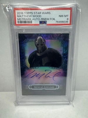 2016 Topps Star Wars Masterwork Auto Matthew Wood As General Grievous /50 PSA 8 - Image 1 of 2