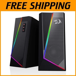 Stylish RGB Multimedia Speakers - 6 Color Modes, USB-Powered & Compact Design - Picture 1 of 11