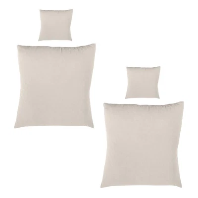 4tlg Musselin Bettwäsche Set 135x200+80x80 Beige Bettbezug Kissenbezug Garnitur - Bild 1 von 4