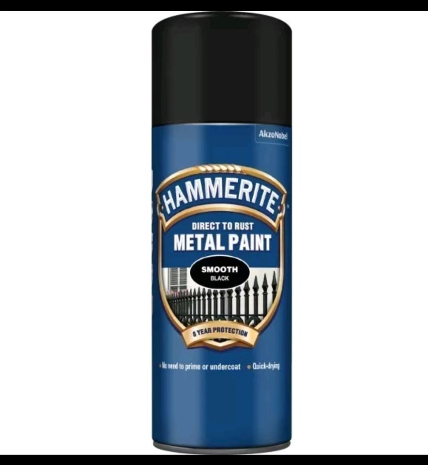 10 x Hammerite Hammered Black 400ml Metal Paint - Black - Image 1 of 1