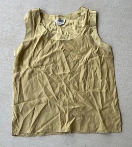 Vintage Prevista Womens Silk Sleeveless Pullover Tank Top Gold Small - Picture 1 of 5