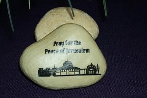 1  Rock Pray for the Peace of Jerusalem River Rock Stone Pebble Holy Land Israel - Picture 1 of 1