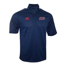 UIC Flames NCAA Adidas Men's Game Built Climalite Navy Blue 1/4 Zip Coaches Knit