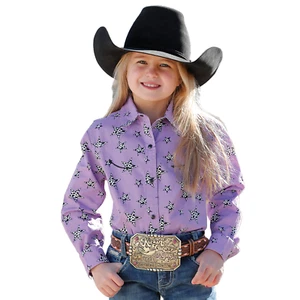Cruel Denim Youth Girl's Purple Star Print Snap Button Shirt CTW3370026 - Picture 1 of 7