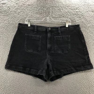 Pantalones Cortos Chinos Old Navy Para Mujer 4 Negros Florales Cremallera Botón Frente Plano Algodón Foto 1 de 4