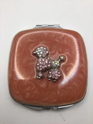 Spring Street Compact Double Sided Mirror ~ Poodle with Crystals - Image 1 of 4