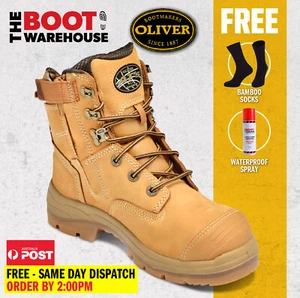 Oliver Work Boots, 55332z, Steel Toe Cap Safety, Side Zip, Scuff Cap. GENUINE!! - Foto 1 di 9