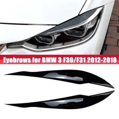 2x Cubiertas de párpados para faros negros para BMW Serie 3 F30 F31 F34 318i 320i Foto 1 de 4