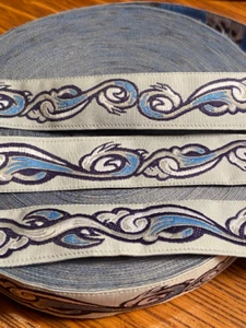 TSUNAMI! Woven jacquard Fabric Trim 5/8 Inch Wide sold by the yard - Picture 1 of 5