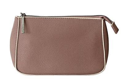 Bolsa de viaje Lancome rosa y blanco con cremallera maquillaje cosmético L33 Foto 1 de 4