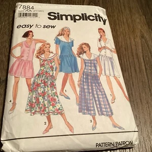 Vintage Simplicity Pattern 7884 East To Sew Loose Dress Or Romper Size AA Uncut - Picture 1 of 3