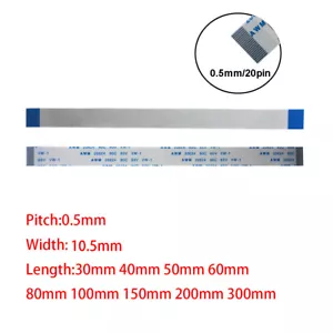 20Pin 0.5mm Pitch FFC FPC Flexible Flat Cable AWM VW-1 20624 80C 60V A B Type - Picture 1 of 7