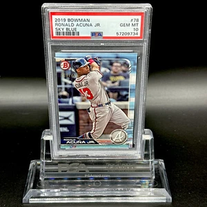 2019 Ronald Acuna JR Bowman Sky Blue PSA 10 #205 /499 Atlanta Braves SP - Bild 1 von 3