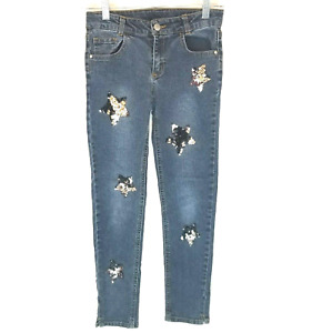 Total Girl blaue Jeans Größe 14 Pailletten Sterne, getragen auf der Bühne bei Katy Perry Konzert