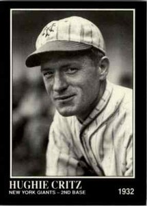 1991 CONLON COLLECTION - TSN - #290 HUGHIE CRITZ - GIANTS -