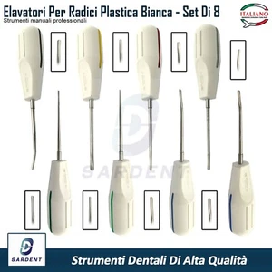 Dentale Radici leve Plastica Manico Dente Elevatori Orale Ascensori Set di 8 CE - Foto 1 di 10