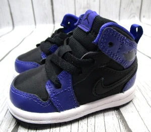 Air Jordan 1 Mid Dark Concord (TD) Toddler Size 3C 640735-029 Black Purple - Picture 1 of 6