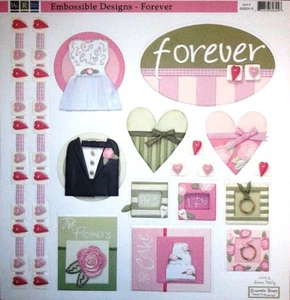 Libro de recortes We R Memory Keeper 2 piezas diseños de boda en relieve tarjetas invitaciones - Imagen 1 de 1