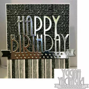 Happy Birthday Metal Cutting Dies Scrapbooking Embossing Card Making Craft DIY - Foto 1 di 12