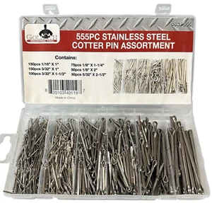 555pc Goliath Industrial Stainless Steel Cotter Pin Assortment Kit ~ SSCP555 - Picture 1 of 5